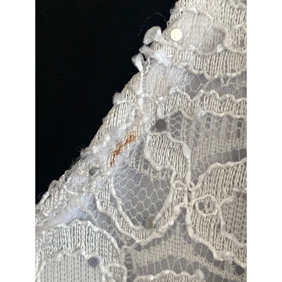 Brittany Black Top Black White Sequin Sleeveless Drape Open Asymmetric Vest XL - Picture 3 of 8